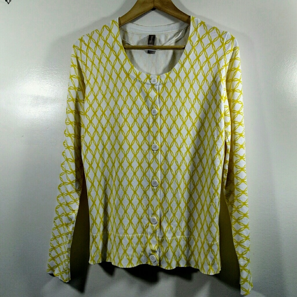 White Stag Yellow & White Cardigan